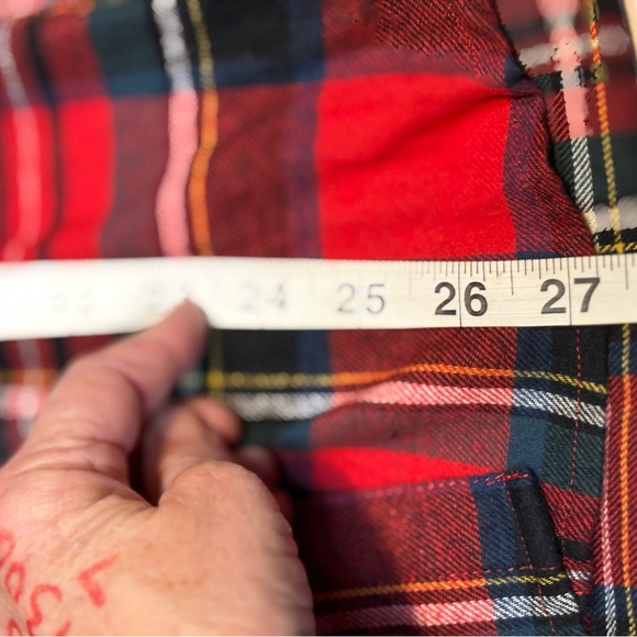 Old Navy women's red and green plaid flannel button-down shirt new small - Picture 6 of 9